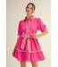 Lyndsey Hot Pink Babydoll Dress