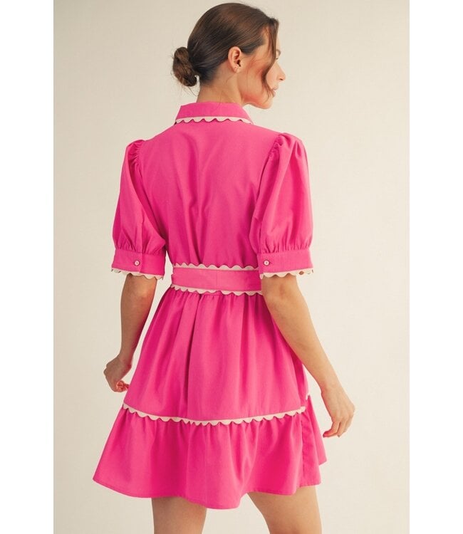 Lyndsey Hot Pink Babydoll Dress