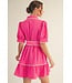 Lyndsey Hot Pink Babydoll Dress