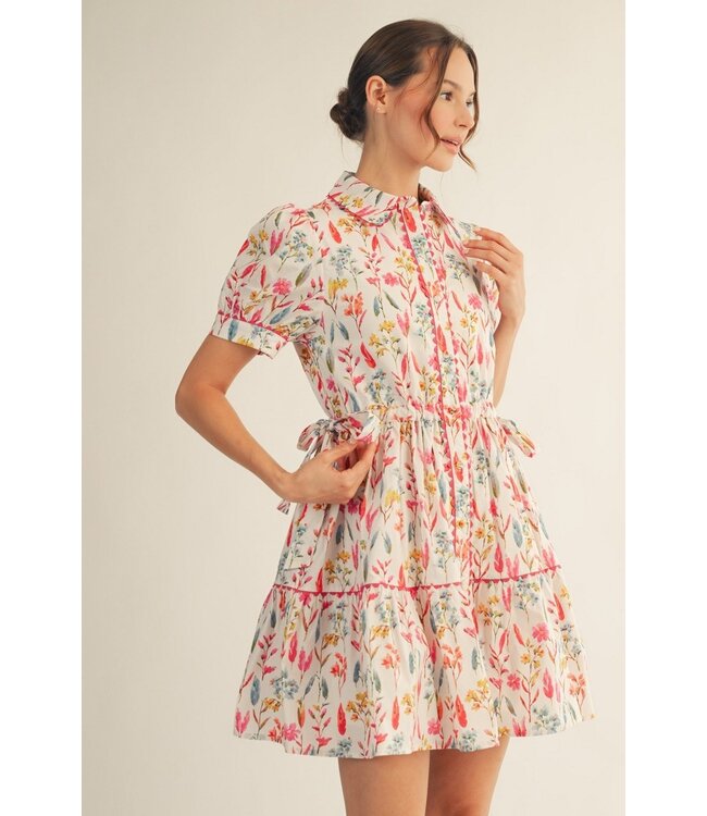 Michelle Fuchsia Floral Dress