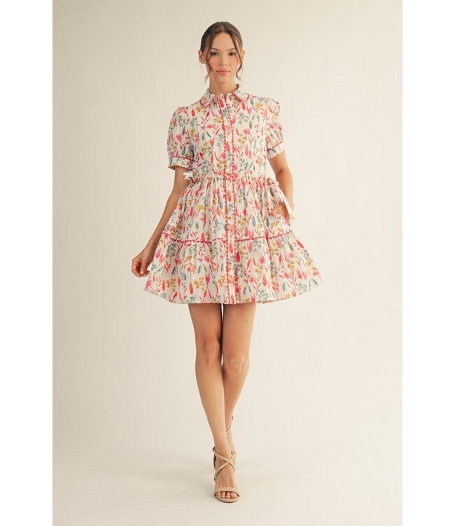 Michelle Fuchsia Floral Dress