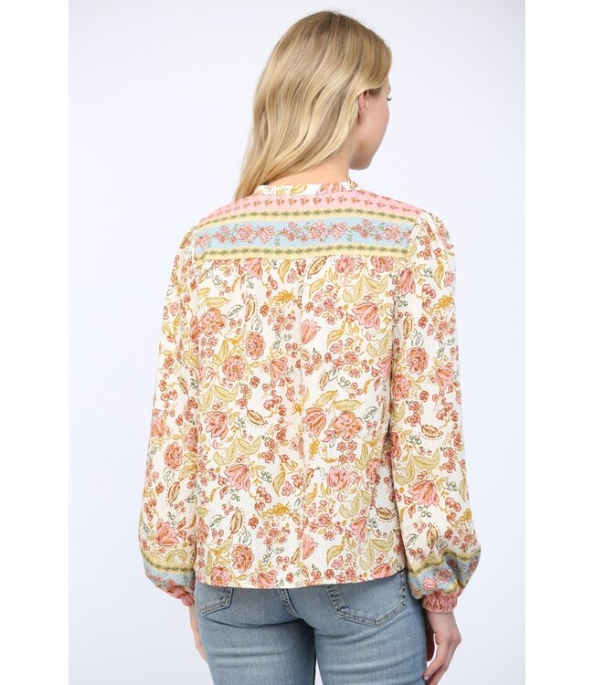 Ellie Cream Peasant Blouse