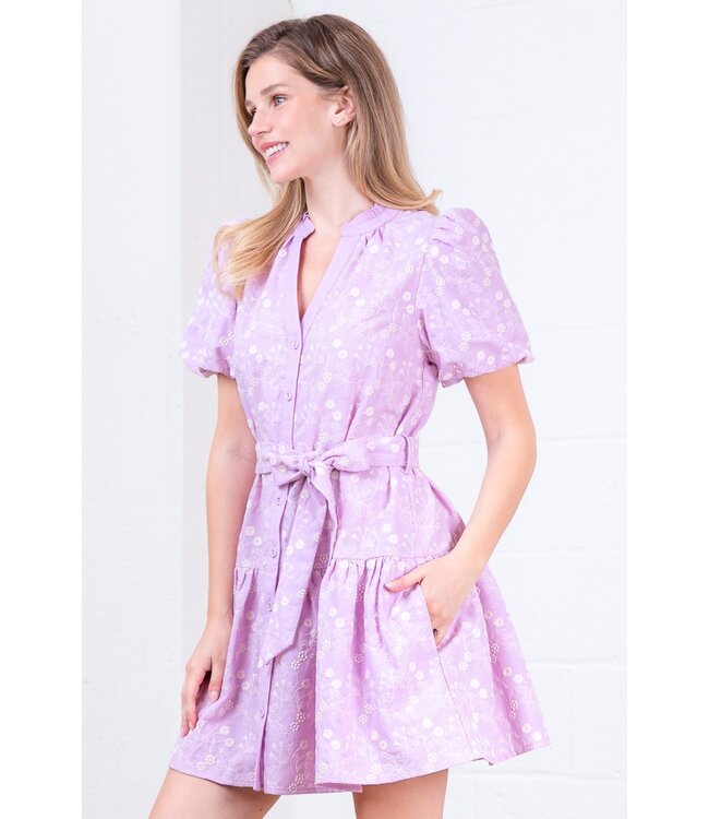 Kristy Pink Embroidered Dress