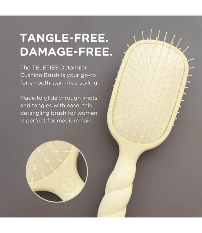 Teleties Tan Detangler Hair Brush for Medium Hair