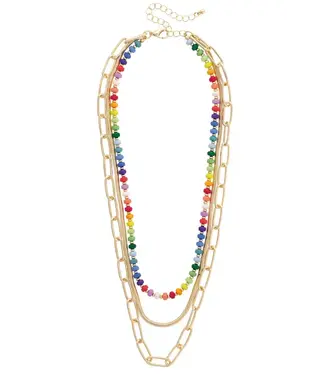 Sunday Rainbow Layered Pendant Necklace
