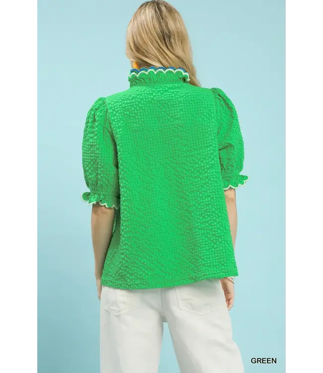 Ellen Green Textured Top
