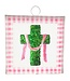 Round Top Mini Pink Boxwood Cross Print