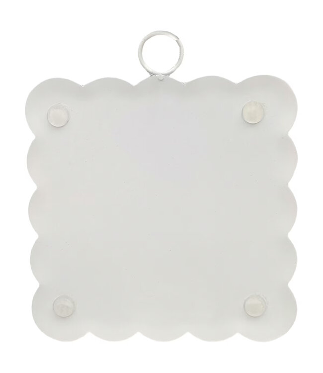 Round Top Mini Scallop Pink Boxwood Bunny Print