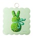 Round Top Mini Scallop Green Boxwood Bunny Print