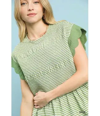 Katelyn Sage Stripe Peplum Top