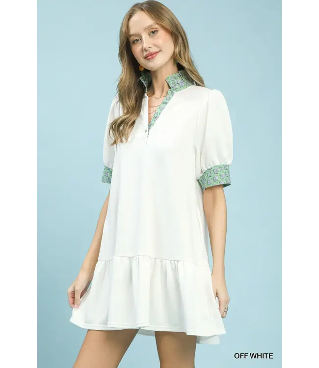 Paige Off White French Terry Baby Doll Dress