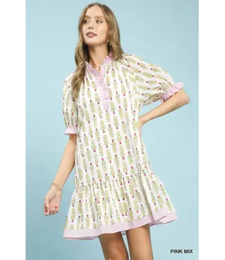 Lauren Pink Floral Tiered Dress