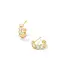 Kendra Scott Cailin Gold Crystal Huggie Earrings in White Crystal