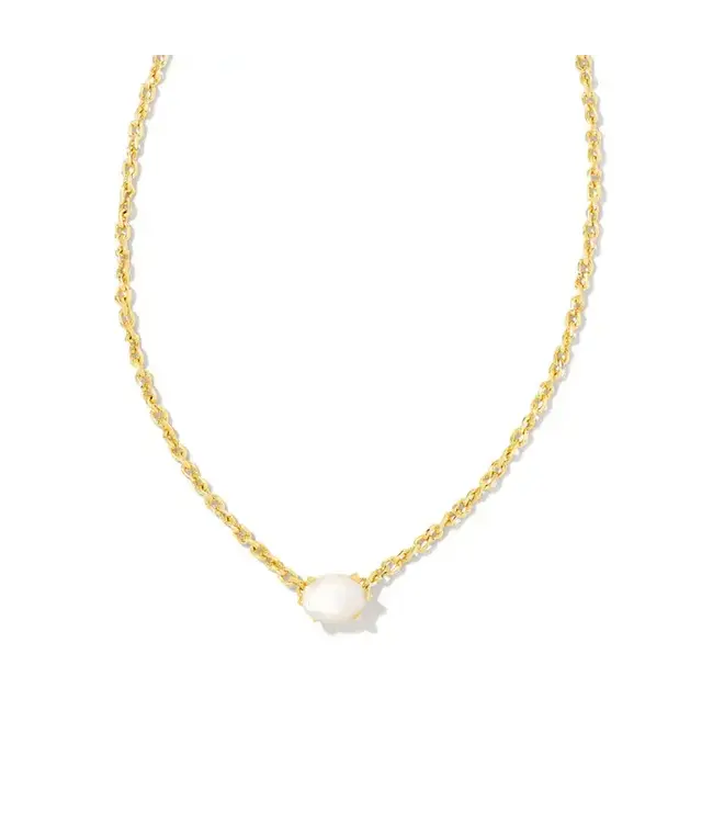 Kendra Scott Cailin Gold Pendant Necklace in Ivory Mother-of-Pearl