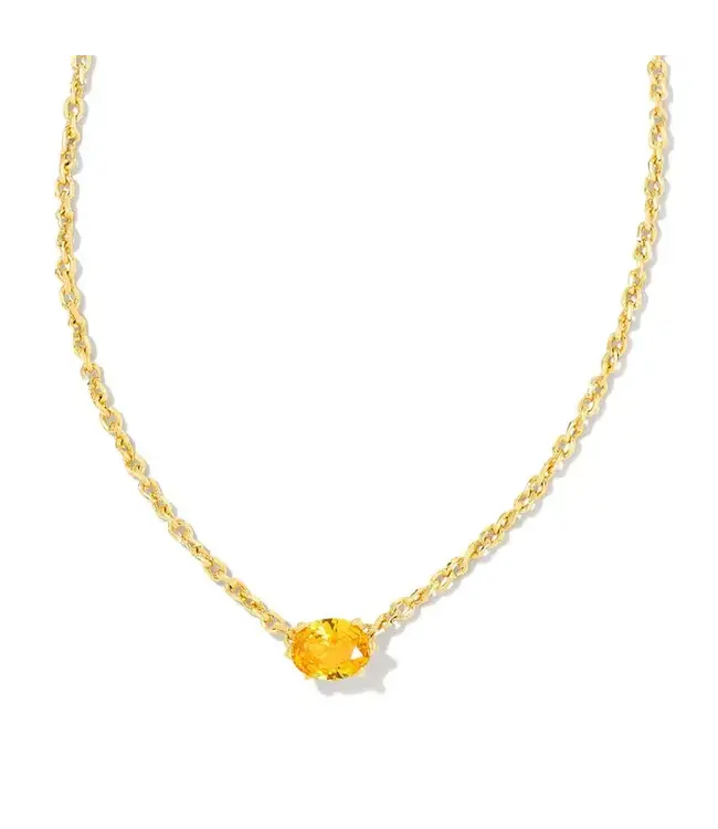 Kendra Scott Cailin Gold Pendant Necklace in Golden Yellow Crystal