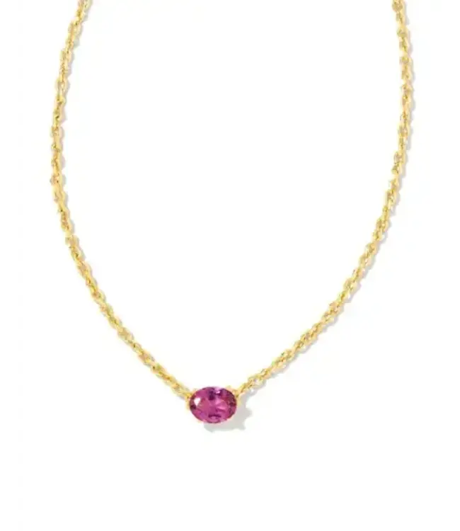 Kendra Scott Cailin Gold Pendant Necklace in Purple Crystal