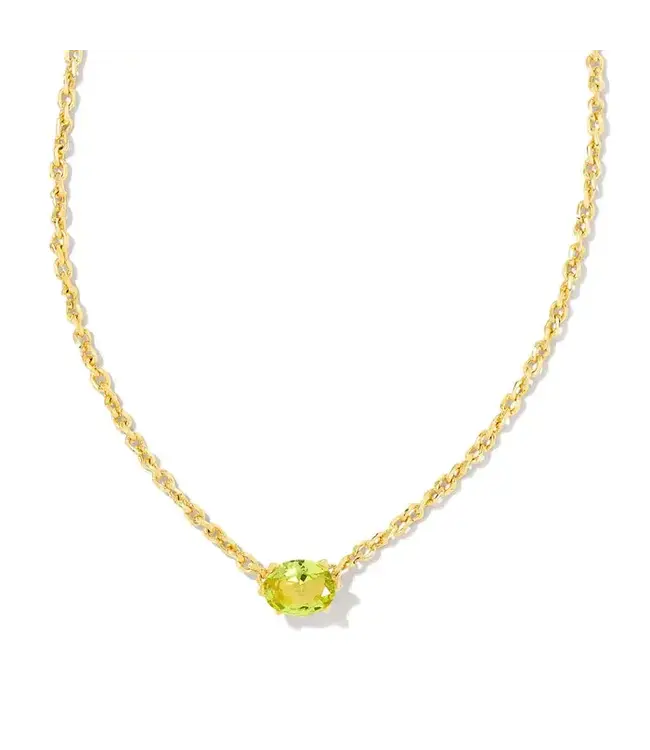 Kendra Scott Cailin Gold Pendant Necklace in Green Peridot Crystal