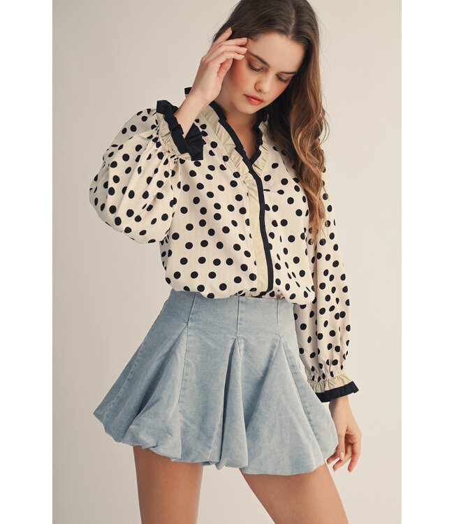 Scarlett Ivory Polka Dot Blouse