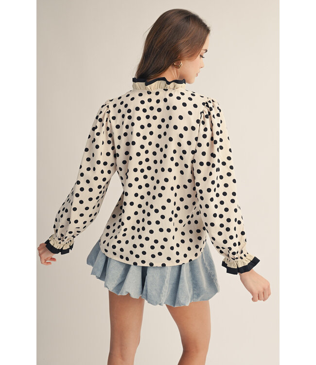 Scarlett Ivory Polka Dot Blouse