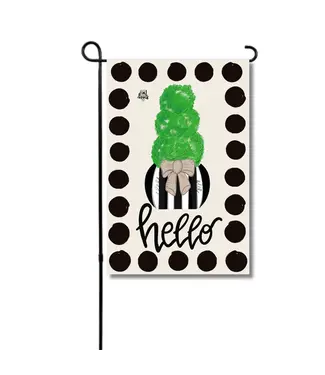 DK Designs Georgia Black & White Topiary Garden Glam Flag
