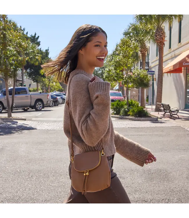 Hobo Fern Zip-Flap Crossbody Timber Brown