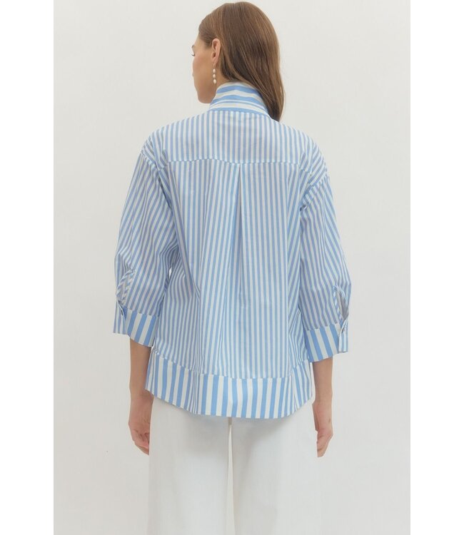 Brenda Blue Striped Top