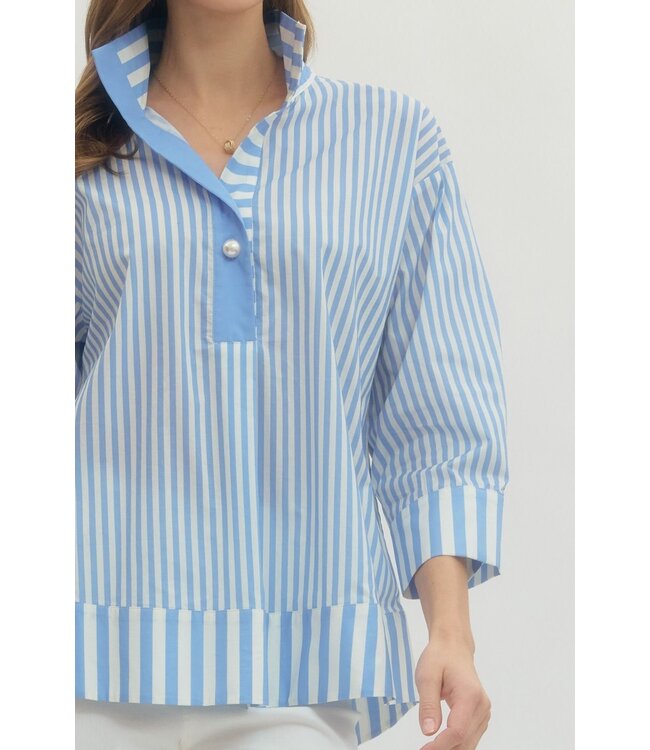 Brenda Blue Striped Top