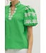 Cellia Green Embroidered Top
