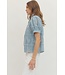 Liza Chambray Embroidered Top