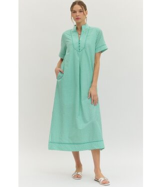 Entro Desi Gingham Midi Dress