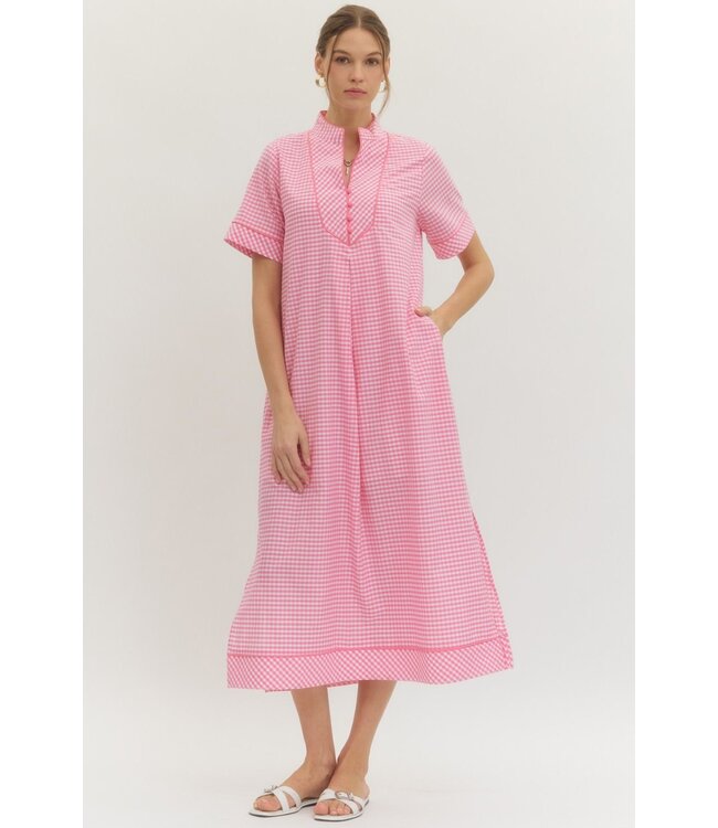 Desi Gingham Midi Dress