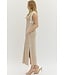 Rylnn Taupe Striped Maxi Dress