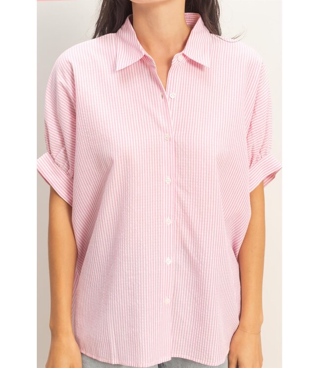 Summer Pink Striped Top