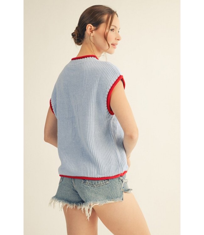 Reagan Blue American Flag Sweater Top