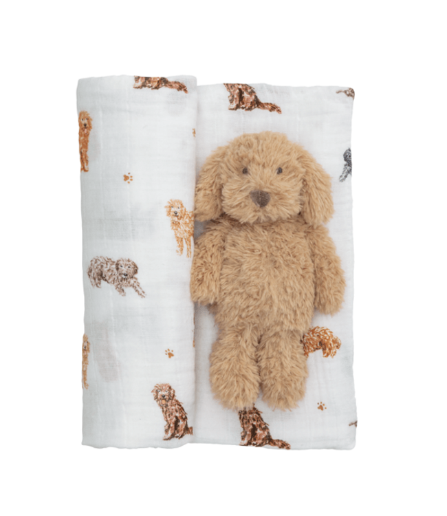 Doodle Swaddle & Rattle Set