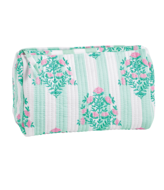 Sage Dahlia Floral Cosmetic Case