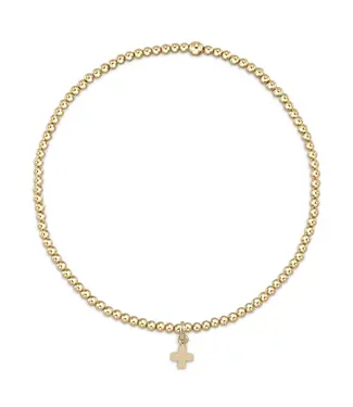 enewton design Enewton Classic Gold 2mm Bead Bracelet Signature Cross Charm