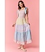 Sunnie Pastel Colorblock Linen Maxi Dress