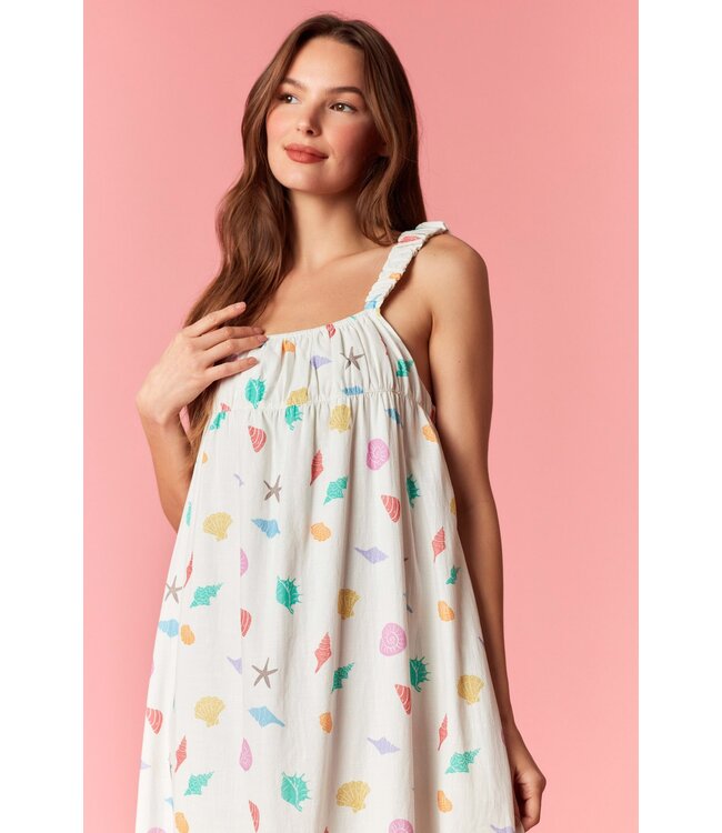 Casey White Shell Midi Dress