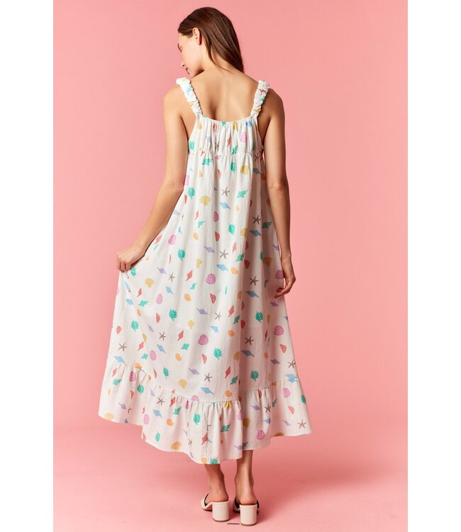 Casey White Shell Midi Dress