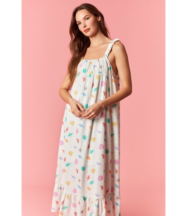 Casey White Shell Midi Dress