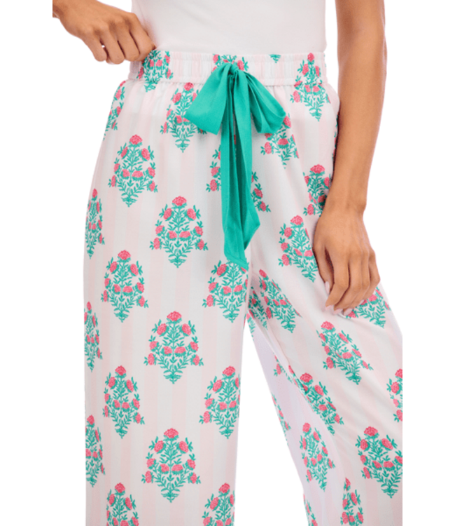 Pink Dahlia Floral Pajama Pants