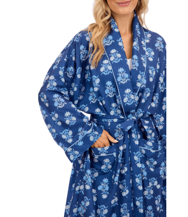 Navy Floral Robe