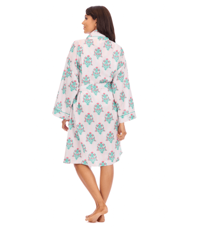 Pink Dahlia Floral Robe