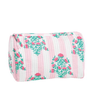 Pink Dahlia Floral Cosmetic Case