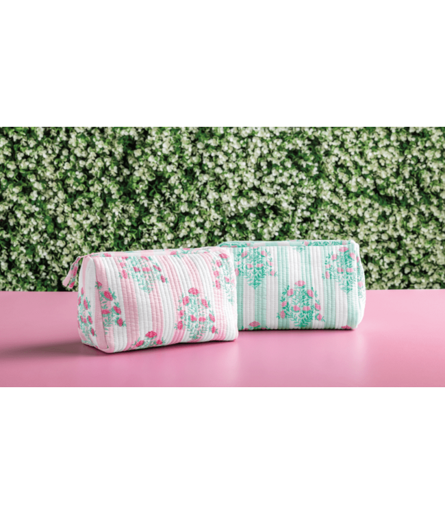 Pink Dahlia Floral Cosmetic Case