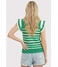 Nikki Green Striped Sweater Top