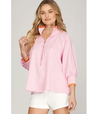 SHE + SKY Carson Pink Striped Top