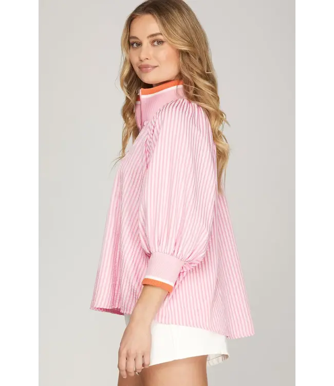 Carson Pink Striped Top