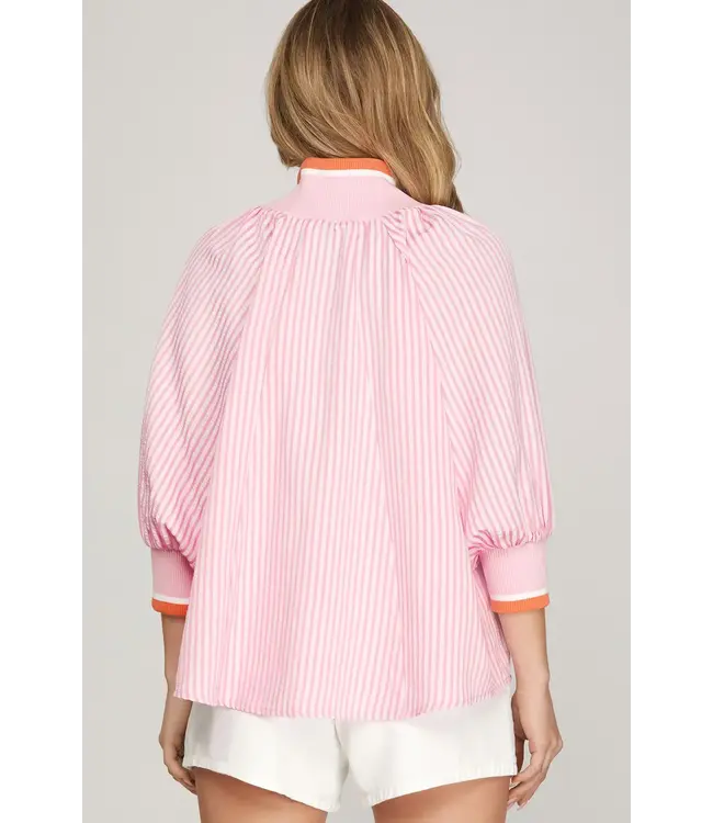 Carson Pink Striped Top